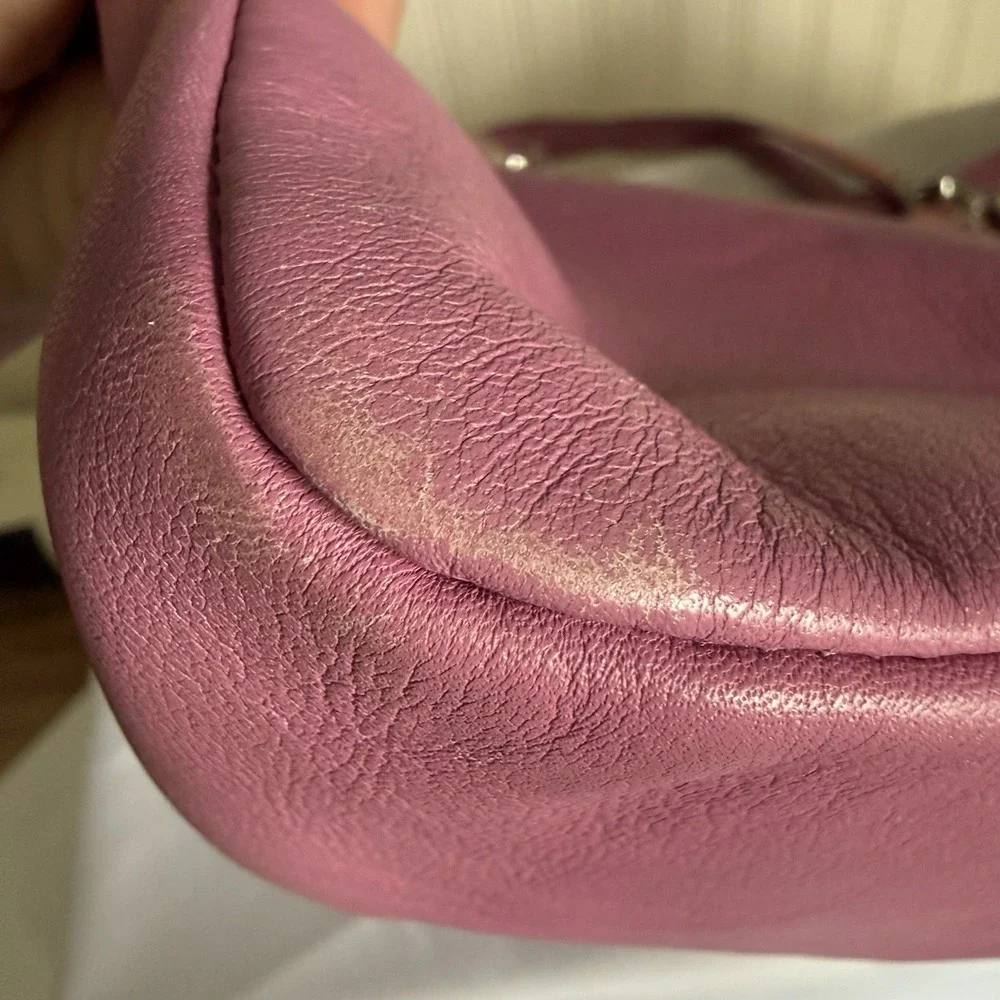 VINTAGE COACH PINK LEATHER PATENT TRIM LARGE GALLERY SHOPPER TOTE BAG PURSE 9237